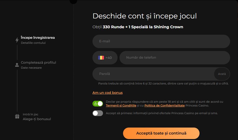 Regístrate en Princess Casino y reclama 330 rondas gratis